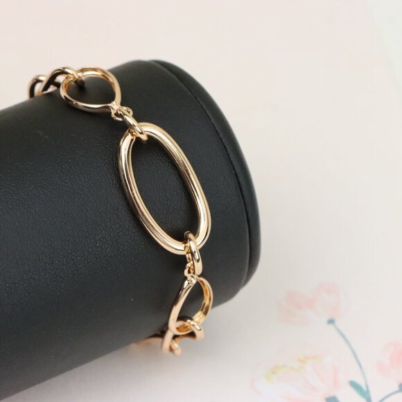 "Chunky Oval Link Rose Gold Bracelet, XPBL1108 - Picture 8 of 13